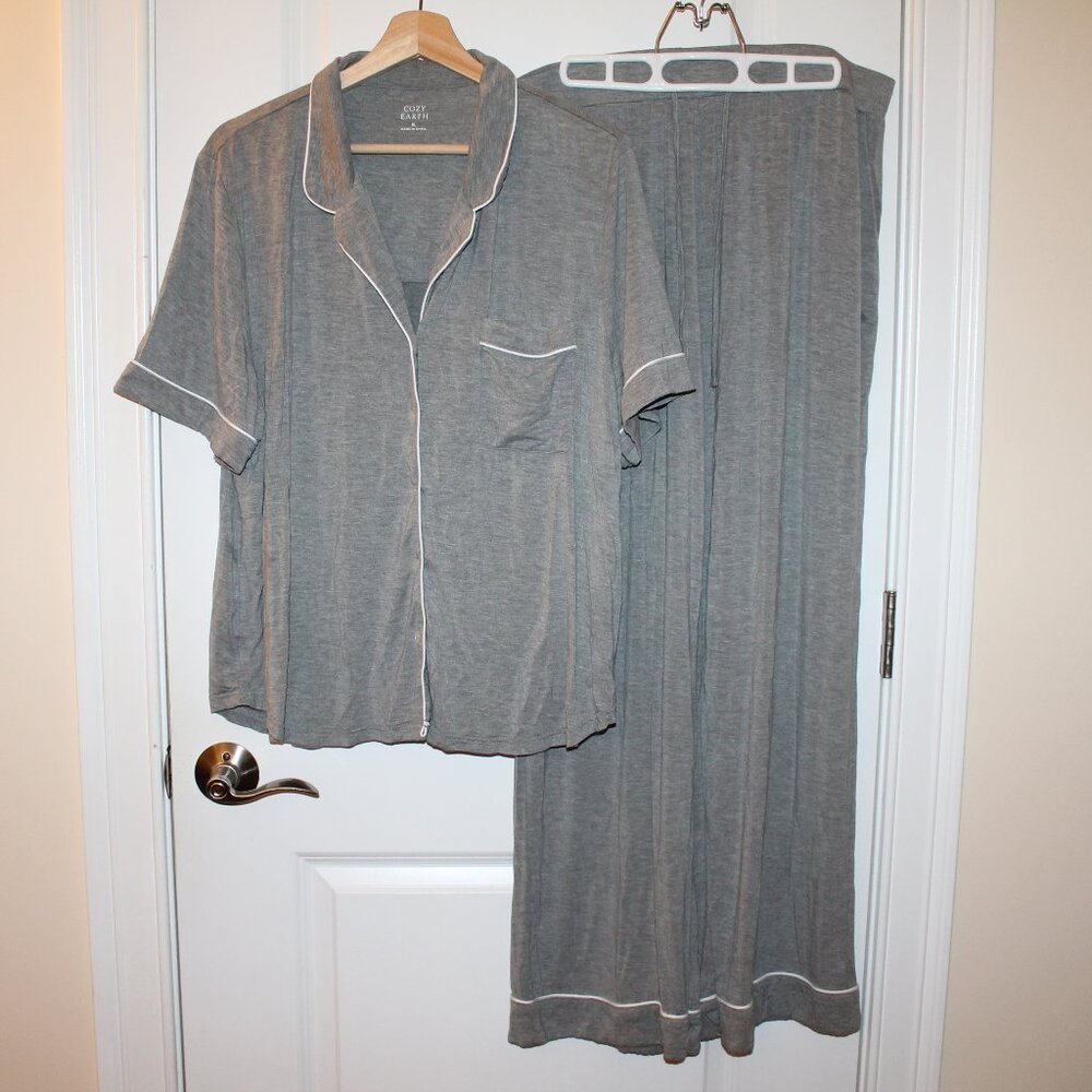 SOLD ELSEWHERE Cozy Earth Gray XL Short Sleeve Pants Bamboo Pajama PJ Sleep Set